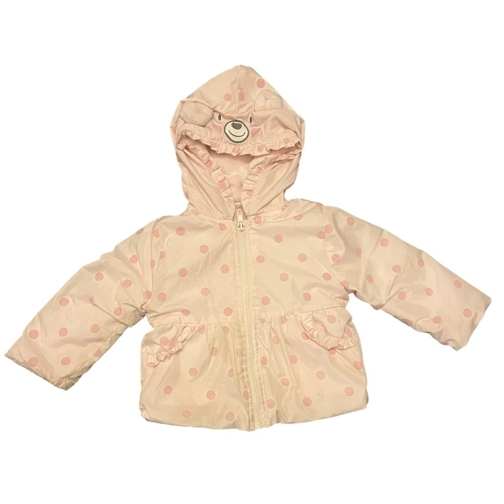 Penelope Mack Pink and Pink Polka Dot Jacket. Size:18M Dual Insulated Coat.
